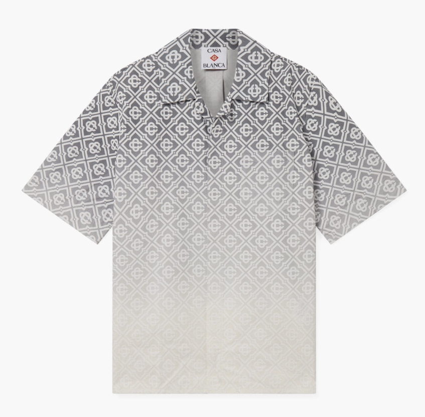 Casa Blanca Monogram Gradient Short Sleeve Shirt Gray