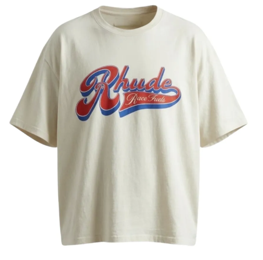 Rhude Pit Stop Tee Vintage White Red