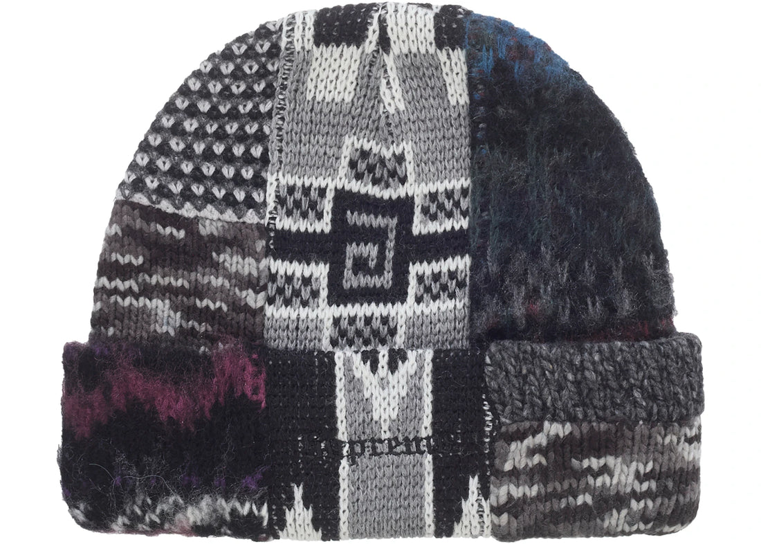 Supreme Patchwork Beanie Grey