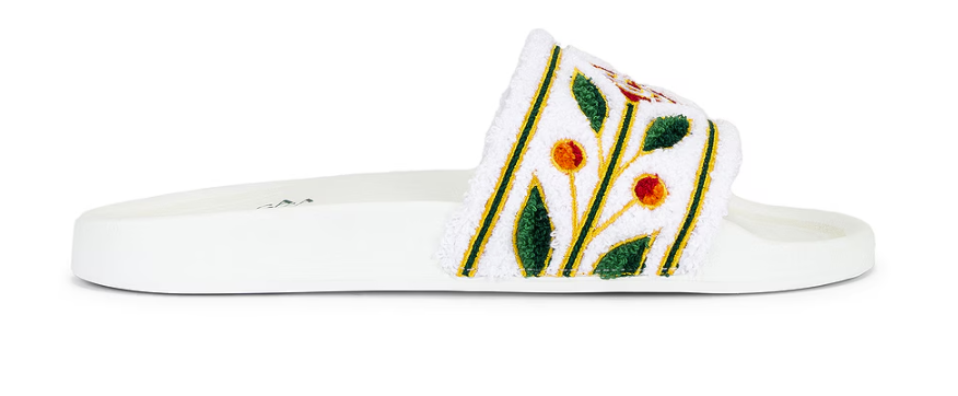 Casablanca Embroidered Terry Slide White
