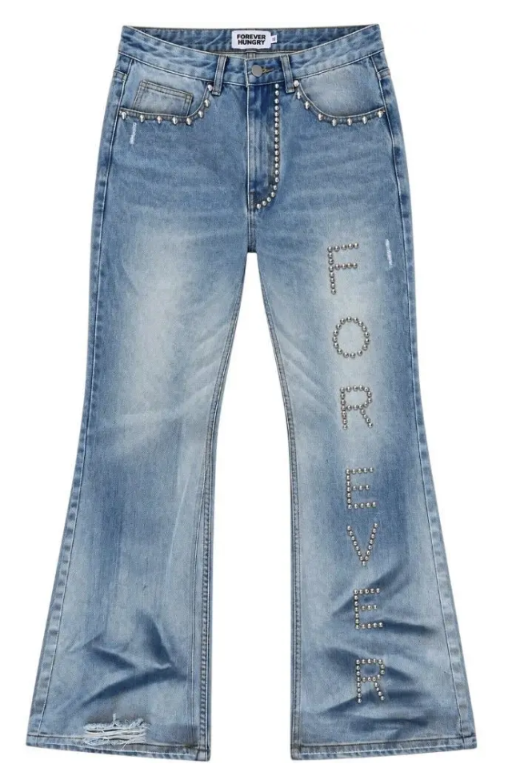 Forever Hungry Aqua Fared Jeans