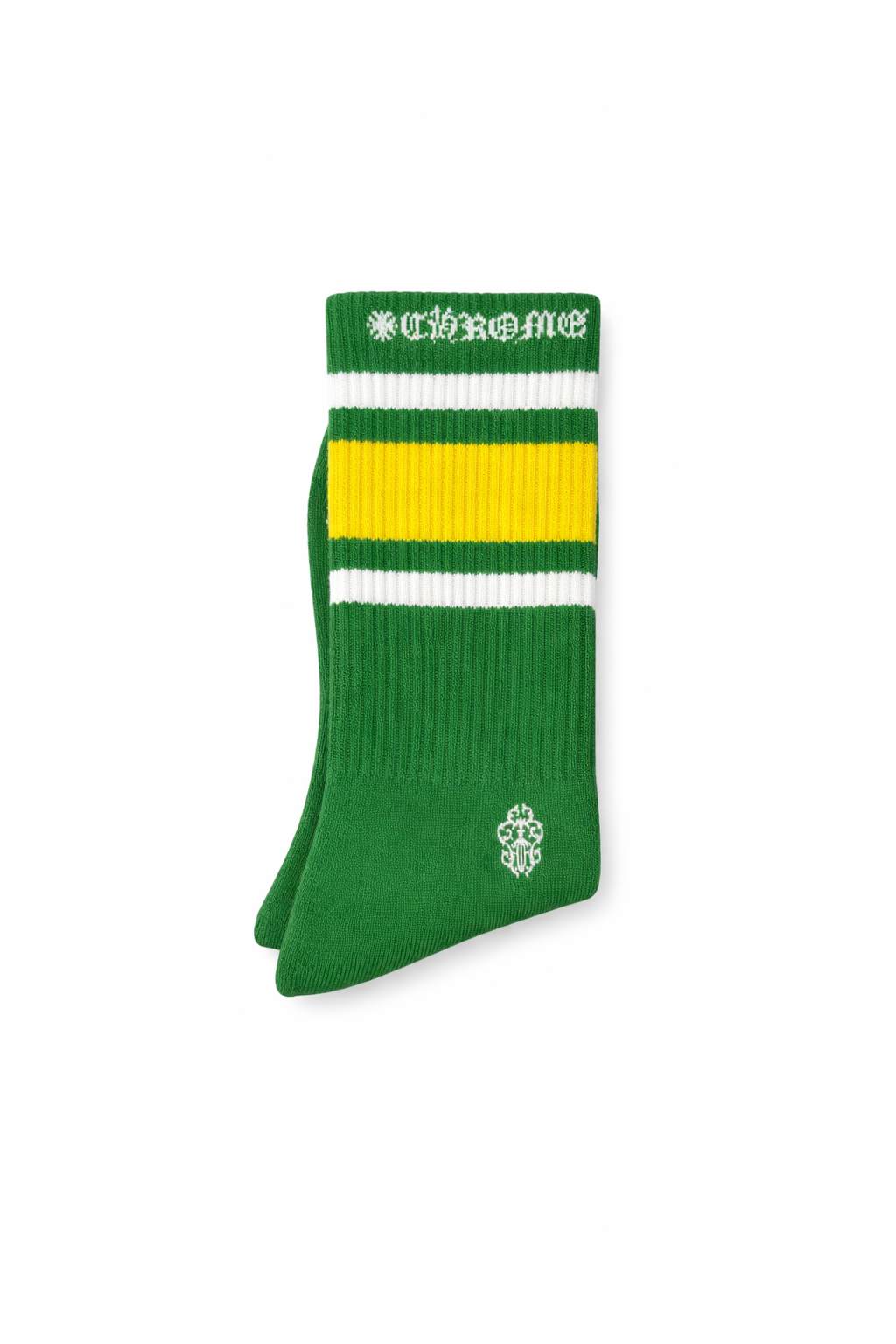 Chrome Hearts Green/Yellow Sports Sock