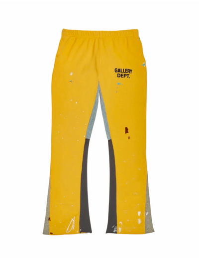 Gallery Department Logo Paint Splatter Flare Sweatpants Yellow Image