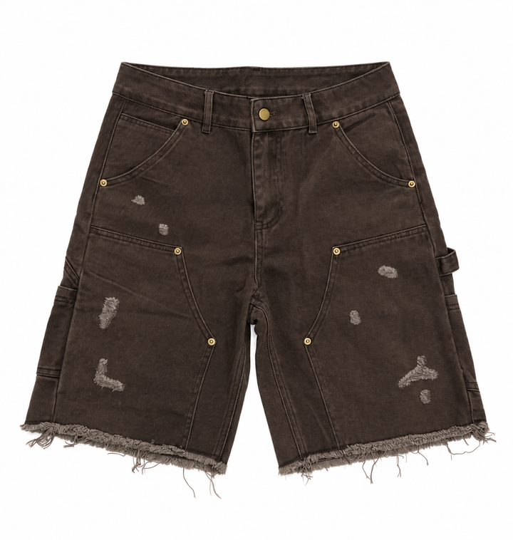 Double Knee Shorts Brown