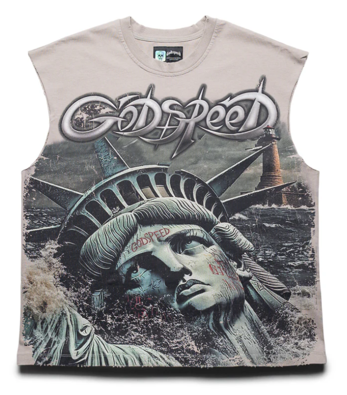 Godspeed New York "Sunken Liberty 2" Sleeveless Tee Grey