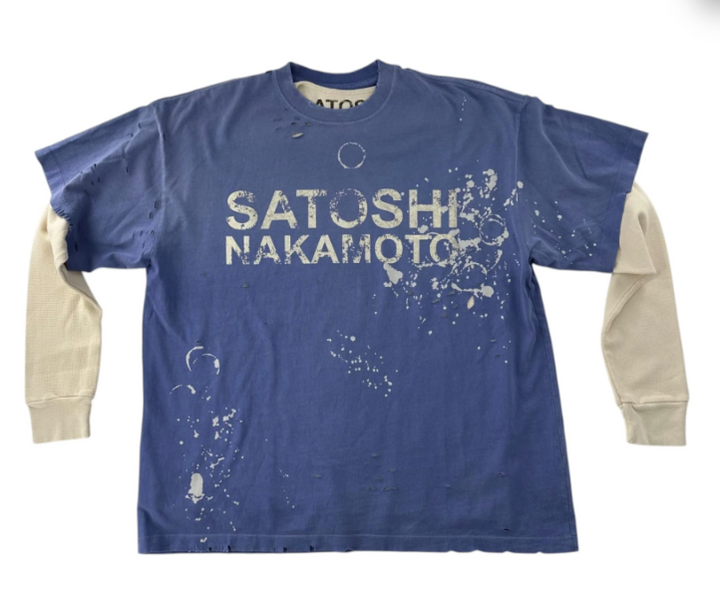 Satoshi Nakamoto Thermal Tee Blue