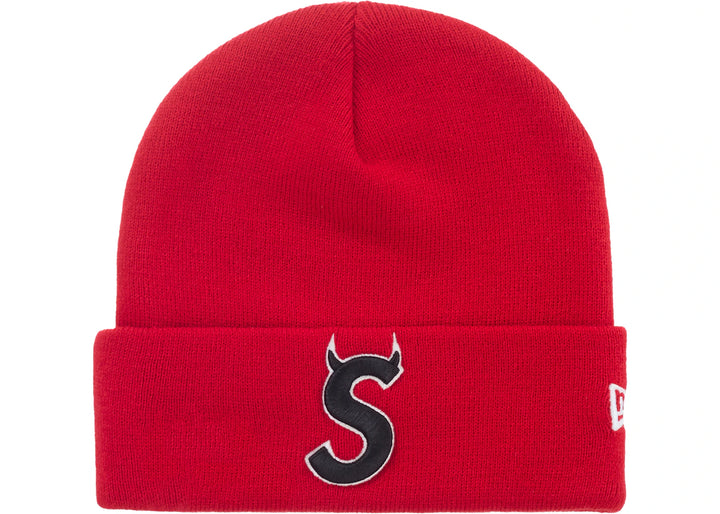 Supreme New Era Devil S Logo Beanie Red