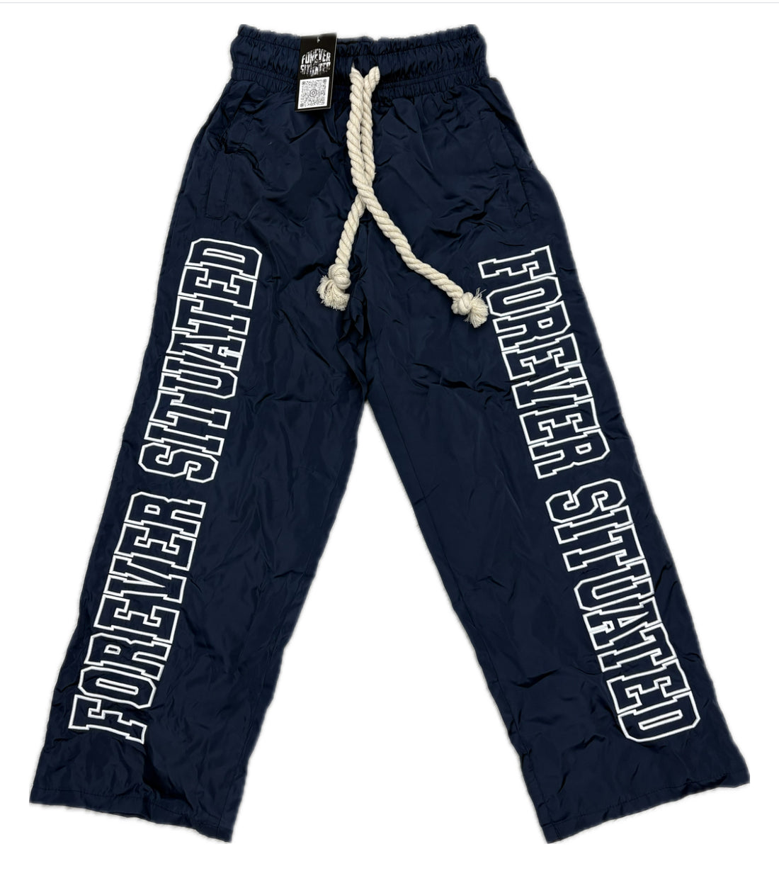 Forever Situated - FS Nylon Track Pants Navy Blue
