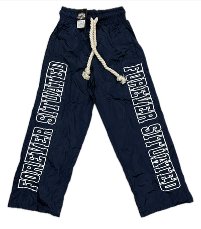 Forever Situated - FS Nylon Track Pants Navy Blue Image