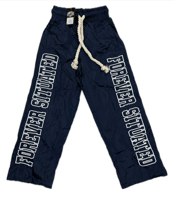 Forever Situated - FS Nylon Track Pants Navy Blue