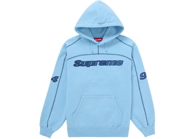 Supreme Overlock Hooded Sweatshirt Light Blue Image