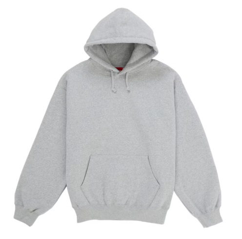 Supreme Satin Applique Hooded Sweatshirt Grey