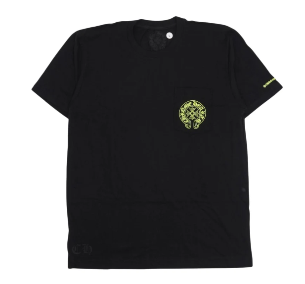 Chrome Hearts Fluorescent Green Horseshoe T-Shirt Black