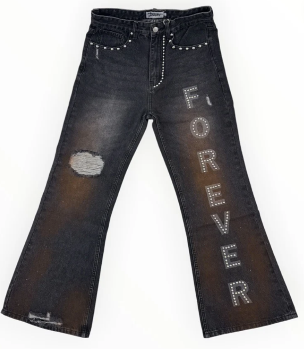 Forever Hungry Black Flared Jeans