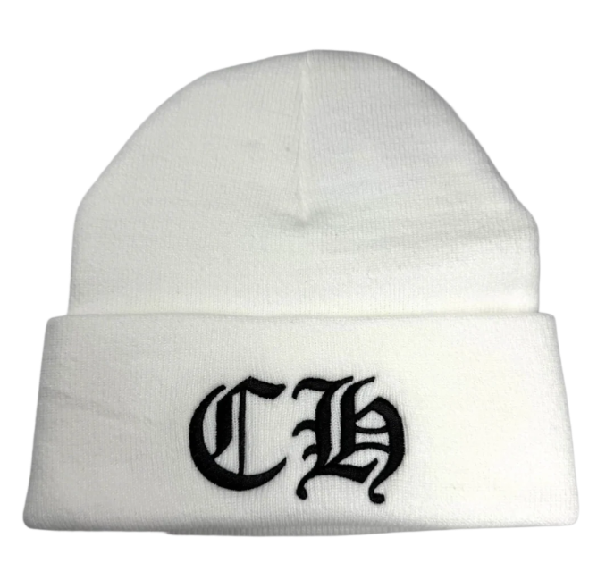 Chrome Hearts 'CH Logo' White Beanie