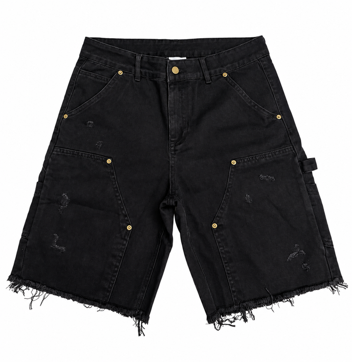 Double Knee Shorts Black
