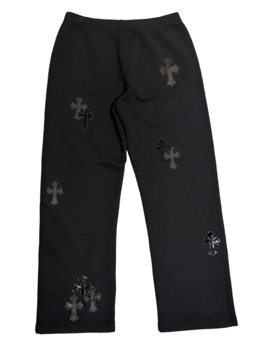 Chrome Hearts Black Cross Patches Black Sweatpants