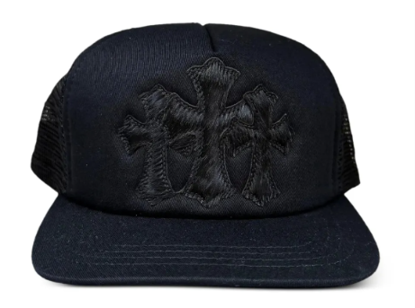 Chrome Hearts Triple Black Cross Cemetery Trucker