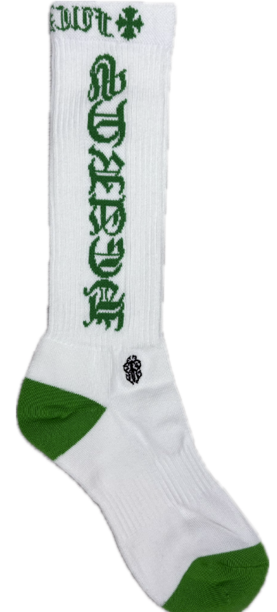 Chrome Hearts Hairy Dagger White/Green Socks