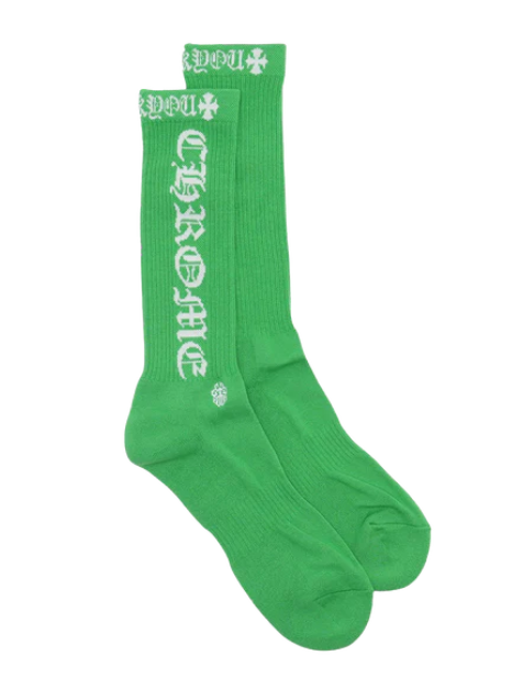 Chrome Heart Logo Sock Green