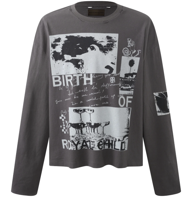 Birth of Royal Child 90s Hollywood Long Sleeve Tee BLK