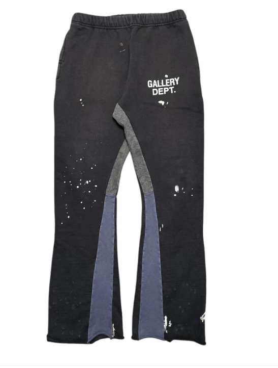 Gallery Department Paint Splatter Flare Sweatpants Washed Black White