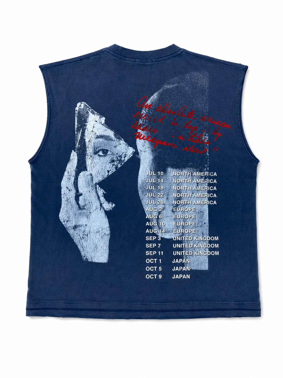Lost Intricacy 'Sade' Navy Sleeveless Tee