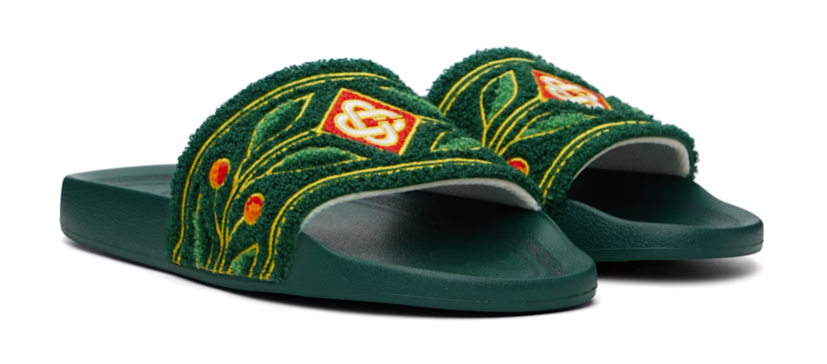 Casablanca Embroidered Terry Slide Green