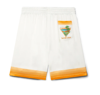 casablanca Palm Springs Icon Orange Silk Shorts