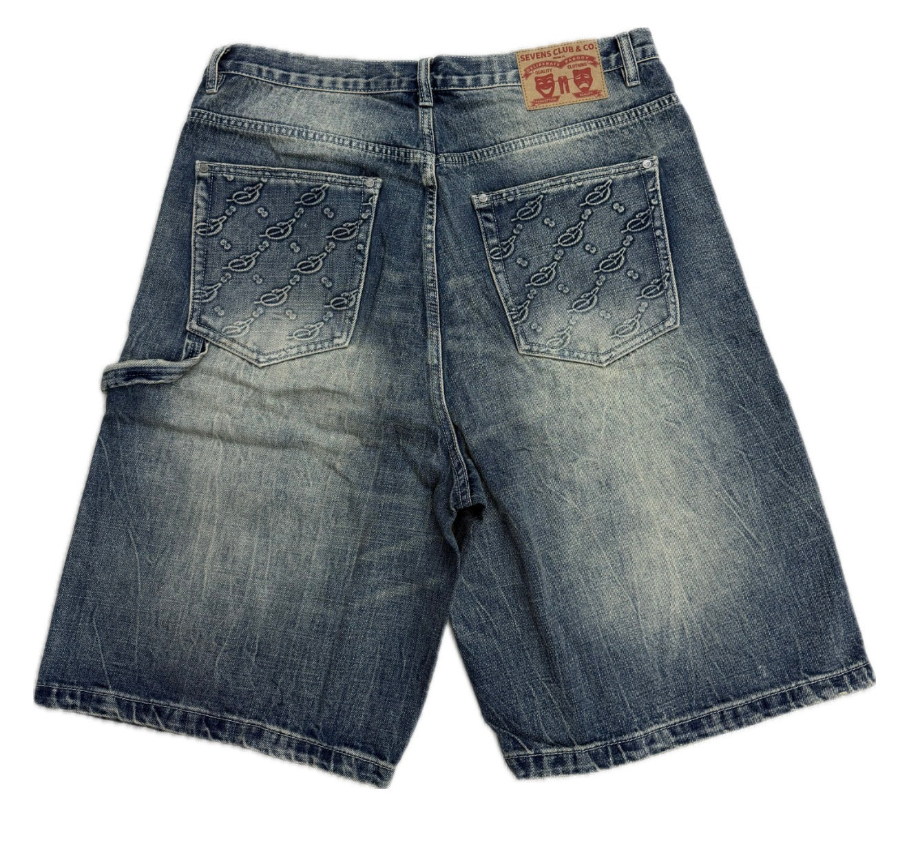 Triple Sevens Monogram Denim Shorts