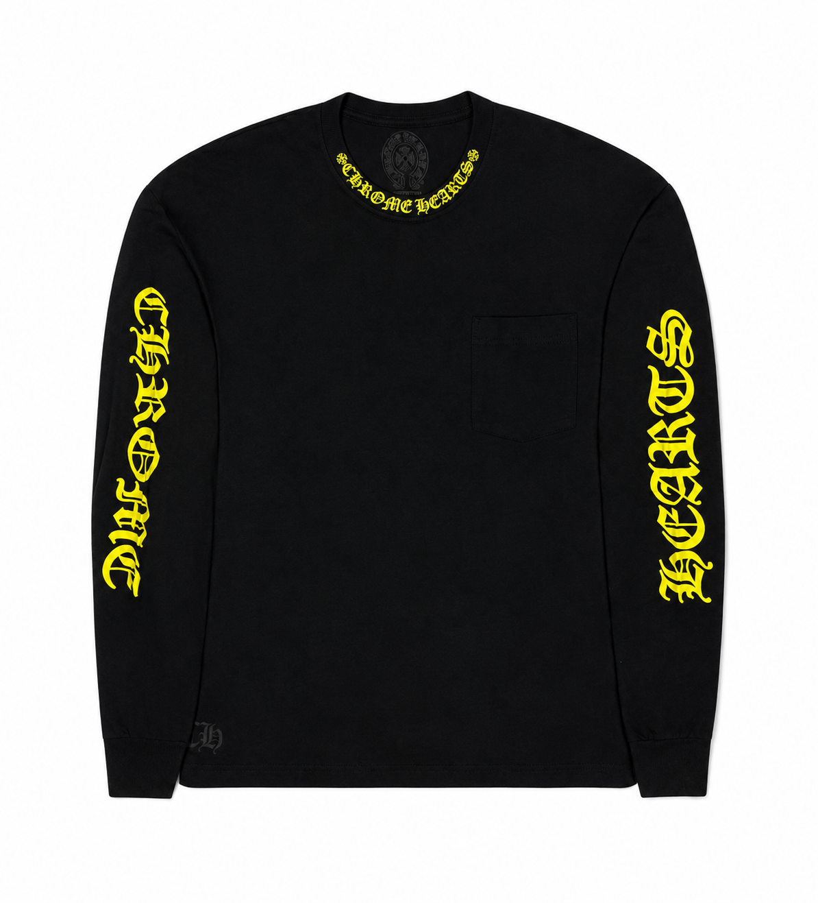 Chrome Hearts Black/neon green Neck Logo Longsleeve