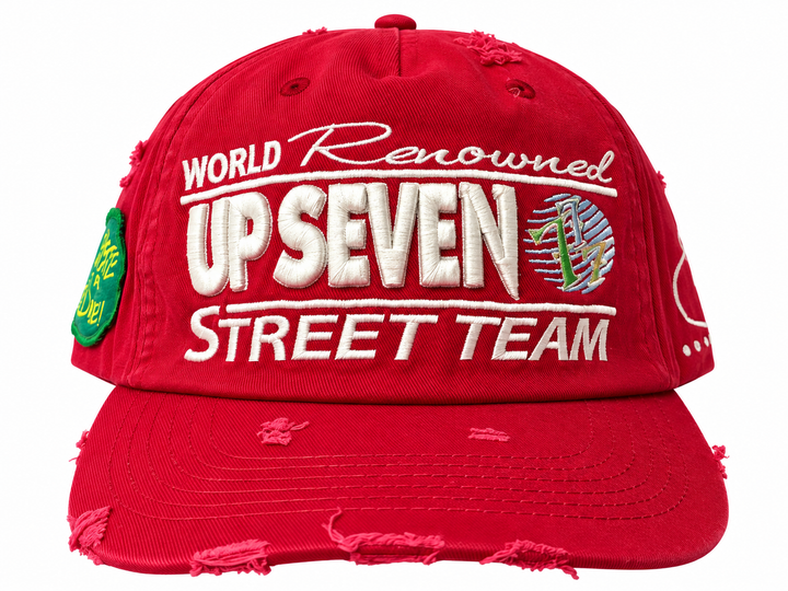 UP7SKATE RED INTL STREET TEAM HAT