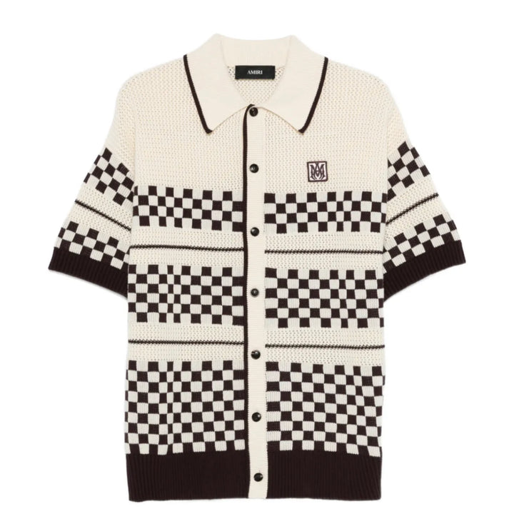 Amiri checkred mesh button up