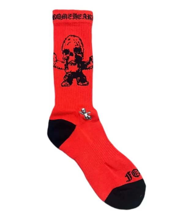 Chrome Hearts  x Foti Harris Teeter Logo Socks Red Black