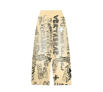 VERTABRAE IVORY GRAFFITI SWEATPANTS Image