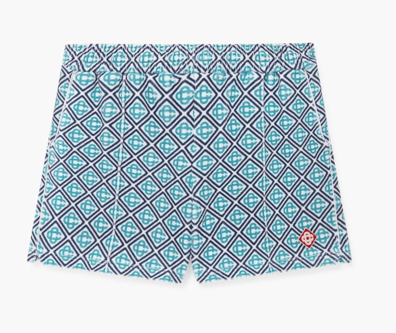 Casa Blanca Monogram Towelling Shorts Turquoise