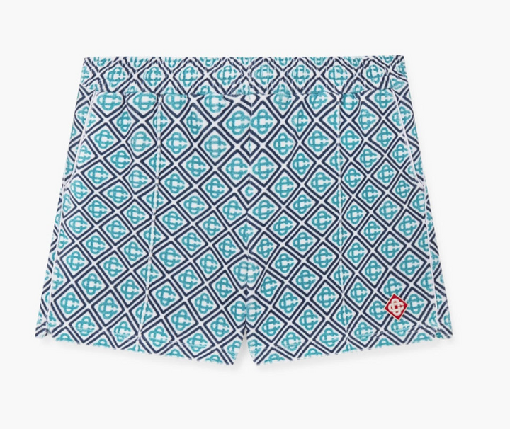 Casa Blanca Monogram Towelling Shorts Turquoise