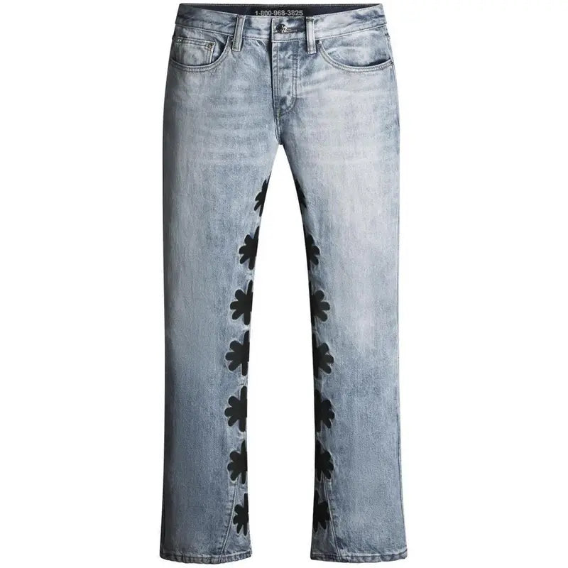 Lost Shadows Light Wash Denim Pants Black