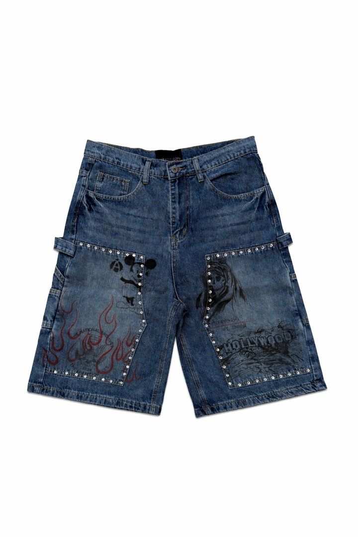 AMIS ET FLEURS Studded Carpenter Shorts