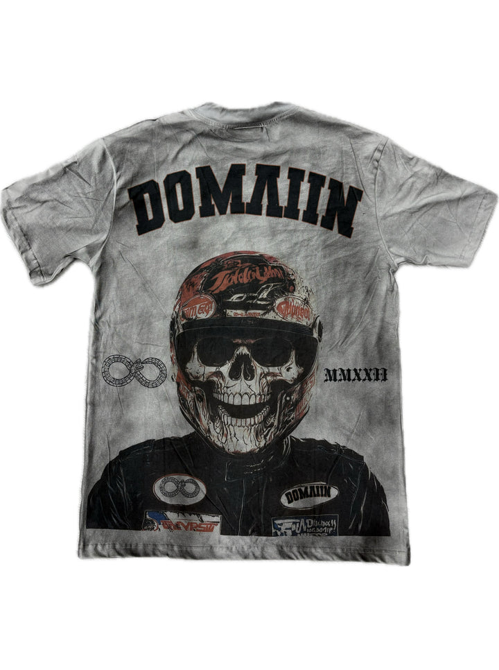 Domain Skull Acid Wash Tee