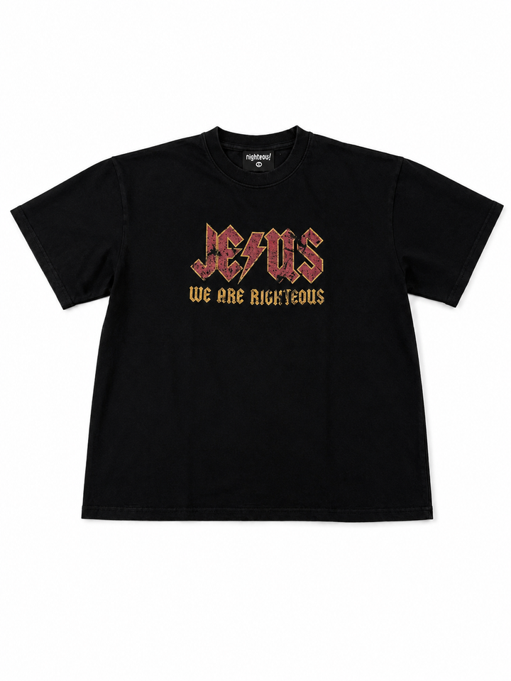 We Are Righteous 'Jesus Rock' Tee Blk