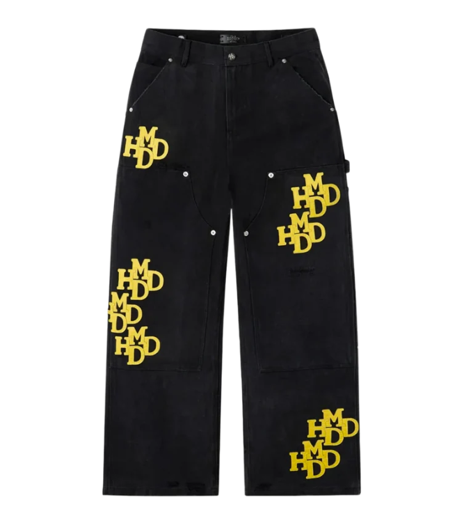 Happy Memories Don't Die HMDD Yellow Patch Pants Black