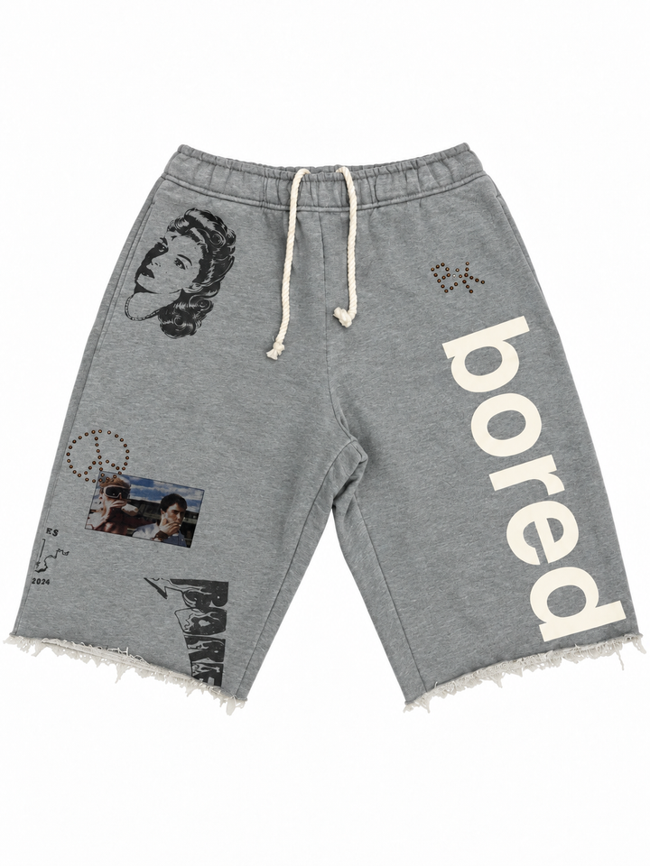 Boredom Kills Message Sweatshorts Grey