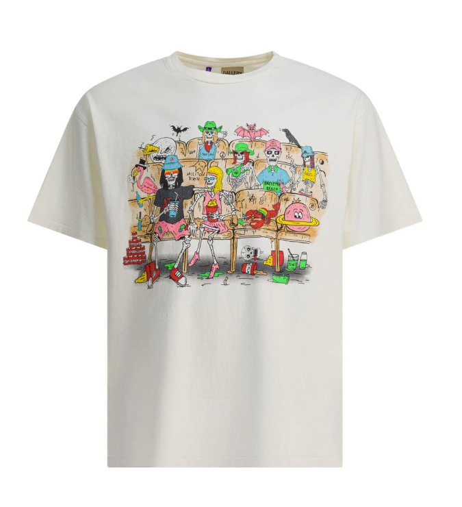 GALLERY DEPT. Men's White "Skeleton Beach Theater Tee" T-Shirt