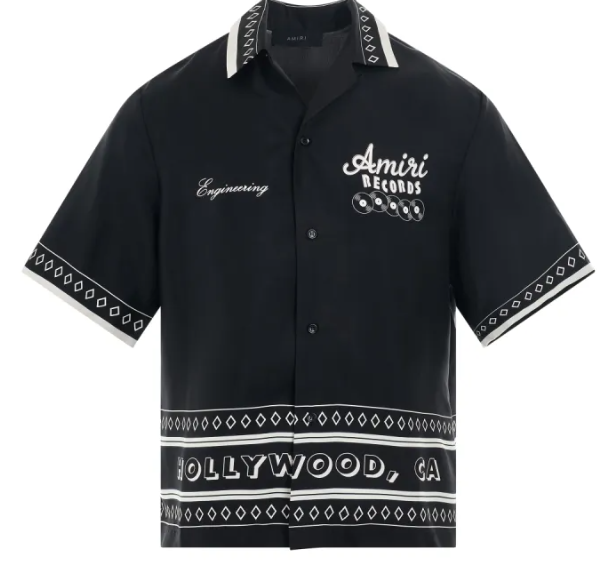 Amiri Records S/S Shirt in Black