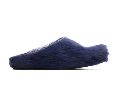 Marni Long Hair Calfskin Fussbett Sabot Mule Navy Image