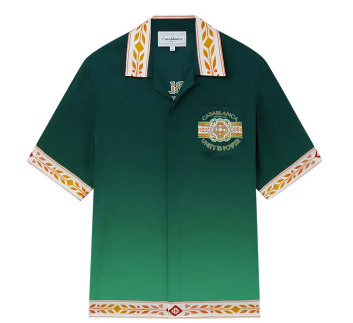 Casablanca Cuban Collar Short Sleeve Shirt Unity is Power