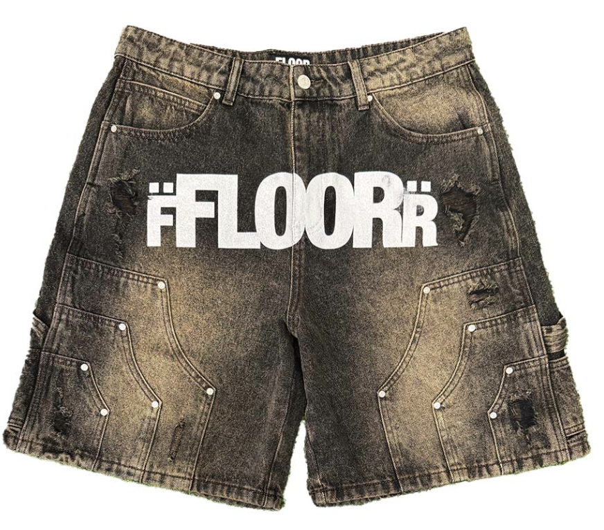 Floor 914 Uniform Jean Shorts Brown Wash