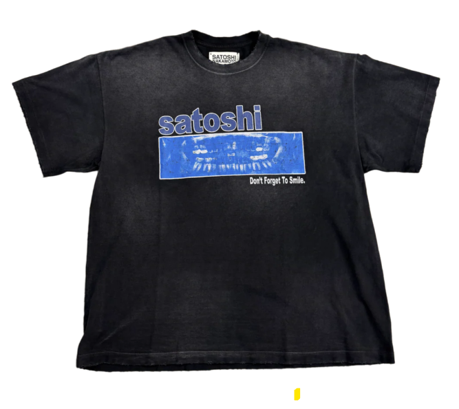 Satoshi Nakamoto 'Don't Forget to Smile' Black Tee