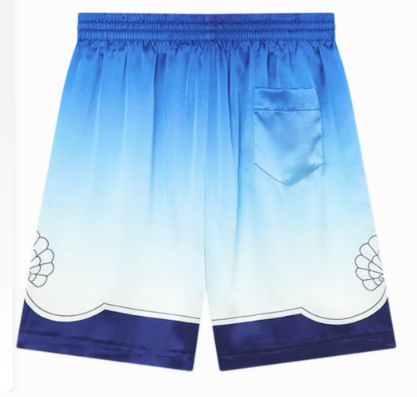 Casablanca Drawstring Silk Shorts Archway Place Vendome Blue